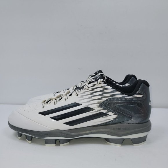 Adidas PowerAlley 3 TPU Men\'s White Black Baseball Cleats S84748 US Size 11.5 main image 6